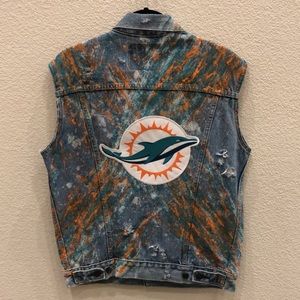 Custom Levi’s Denim Miami Dolphins Vest